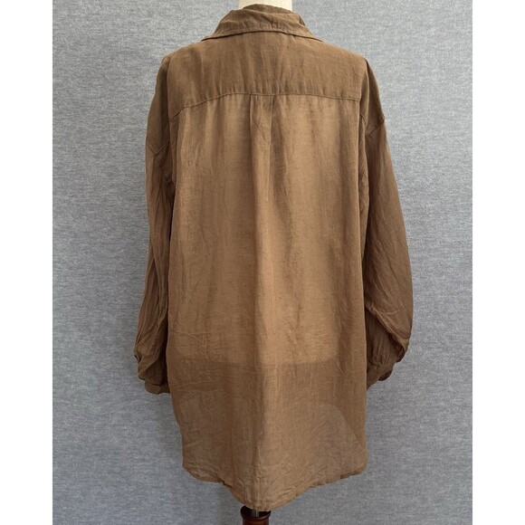 Tan + Lines by Sivan Ayla Gauze Tunic Top XS Small Oversized Fit Cover Up Shirt - Picture 4 of 10